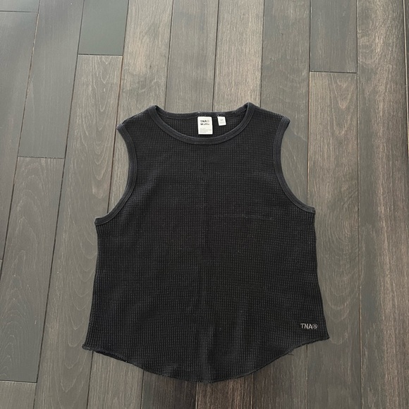 TNA Tops - TNA Black Waffle Knit Muscle Tank